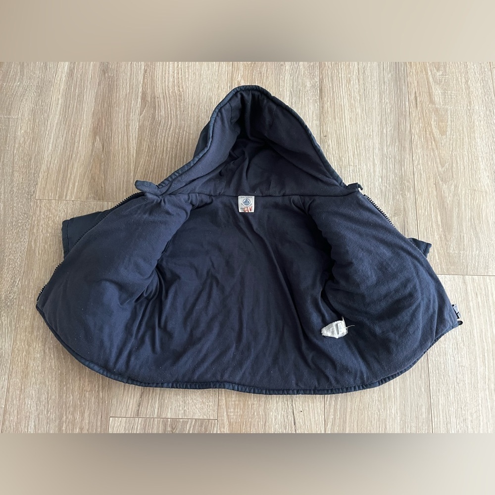 Petit Bateau Baby Jacket Navy Mitten Pockets - Size 0-3 months - Picture 2 of 6